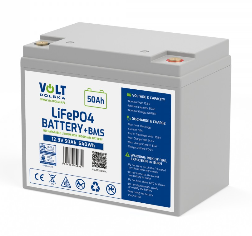 6AKLI05012 Akumulator LiFePO4 12V 50Ah (50A)