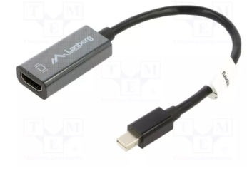 Adapter Lanberg AD-0005-BK (Mini DisplayPort M - HDMI F; 0,20m; kolor czarny)