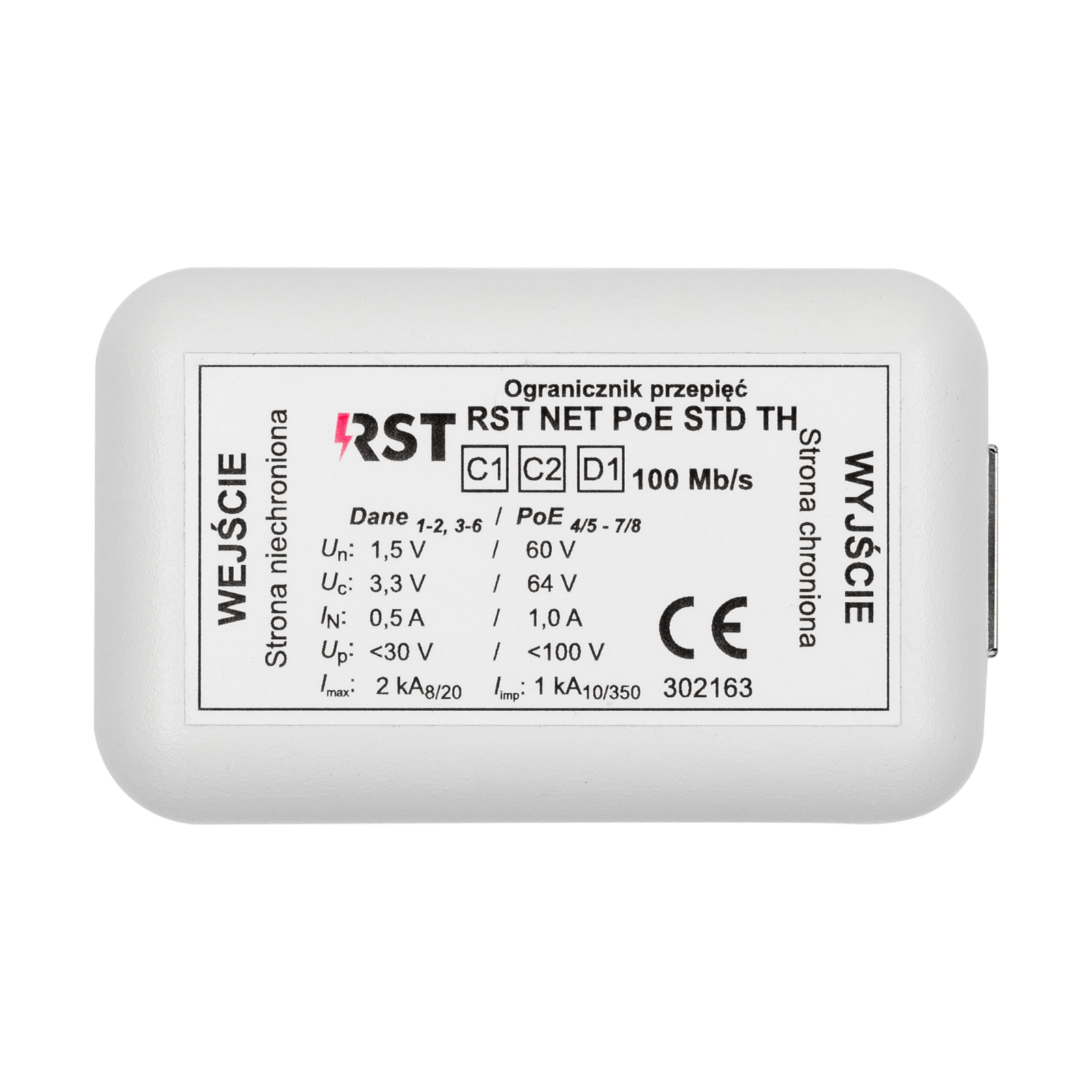 RST NET PoE STD TH Ogranicznik przepięć do ochrony sieci IP