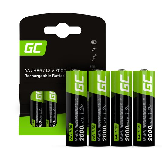 GR02 Baterie Akumulatorki Paluszki 4x AA HR6 2000 mAh