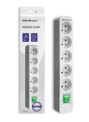 50290  Listwa zasilająca | 5 gniazd | 1.8m | Biało-szara