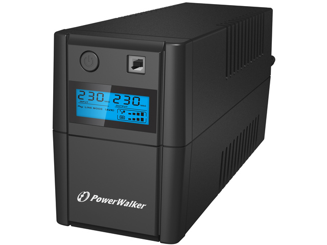 VI 1200 SHL FR UPS Power Walker Line-Interactive 1200VA, 2x 230V PL + 2x IEC OUT, RJ11/RJ45 in/out, usb, lcd