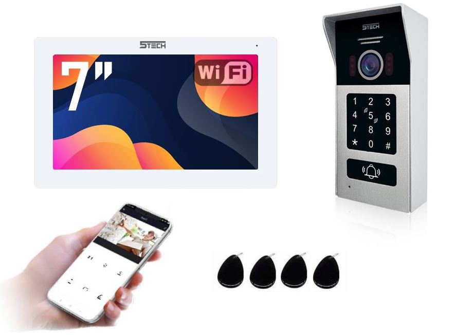 Wideodomofon 2-żyłowy Cyfrowy WiFi FHD 7" Virgo One(W) 5TECH