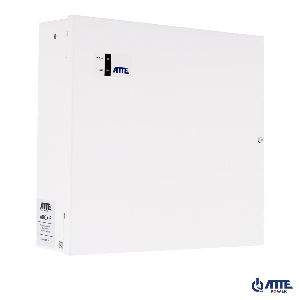 ABOX-F Obudowa wewnętrzna, IP20, 300x320x90mm, zamykana na śrubę, miejsce na akumulator 18Ah
