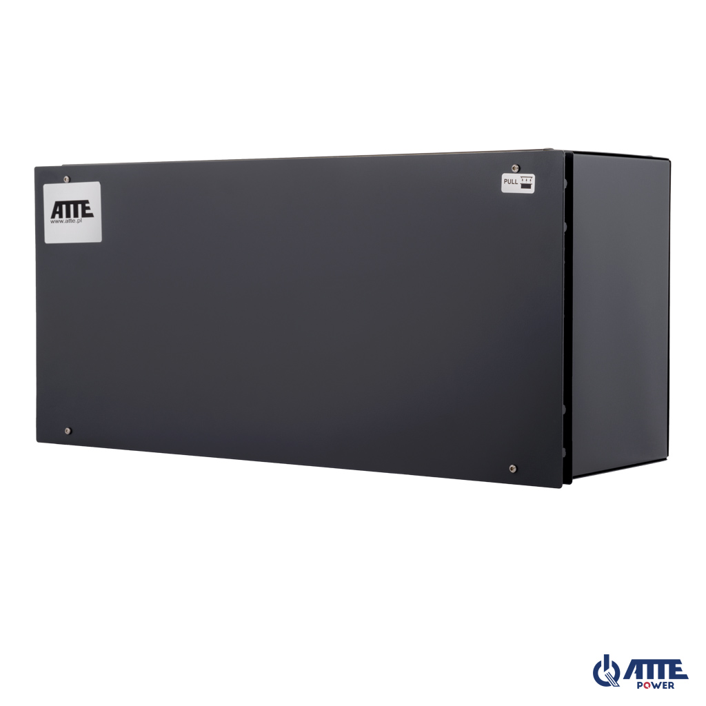 ABOX-R5U0 Obudowa RACK 19", 5U 180mm, miejsce na 2 akumulatory 18Ah, metalowa, RAL 7024 grafit