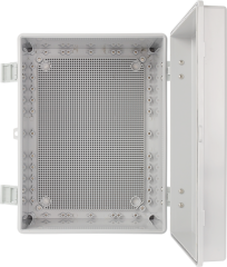 AWB403020 Obudowa ABS 400x300x200, wodoszczelna z zawiasami i płytą montażową