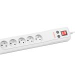 B5/15/SZ Listwa zasilająca, szary, kabel 1.5m, 5 gniazd