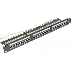 CCAS-PA5E-24STP-O-2 Panel kat. 5e 19" 1U 24xRJ45 FTP czarny z półką