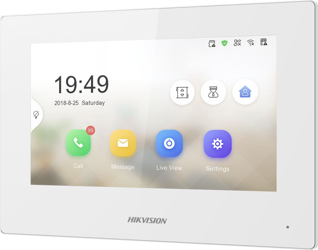 DS-KH6320-WTE2-W Stacja wewnętrzna 2-Wire, ekran 7 ", biała