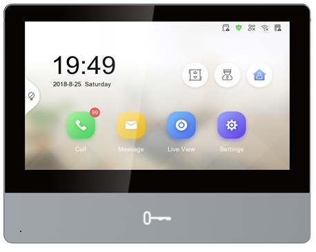 DS-KH8350-WTE1/EU Stacja wewnętrzna, wielkość ekranu 7 ", dotykowy, metalowy korpus, HIKVISION