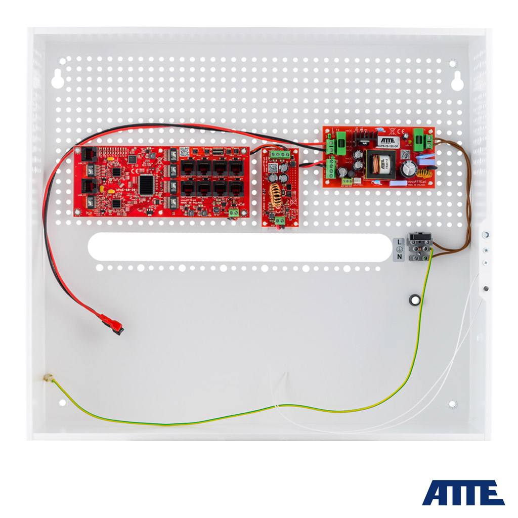 IPUPS-8-20-H Switch PoE do 8 kamer IP, w obudowie wewnętrznej ABOX-H (2x AKU 18Ah + NVR), z zasilaczem buforowym