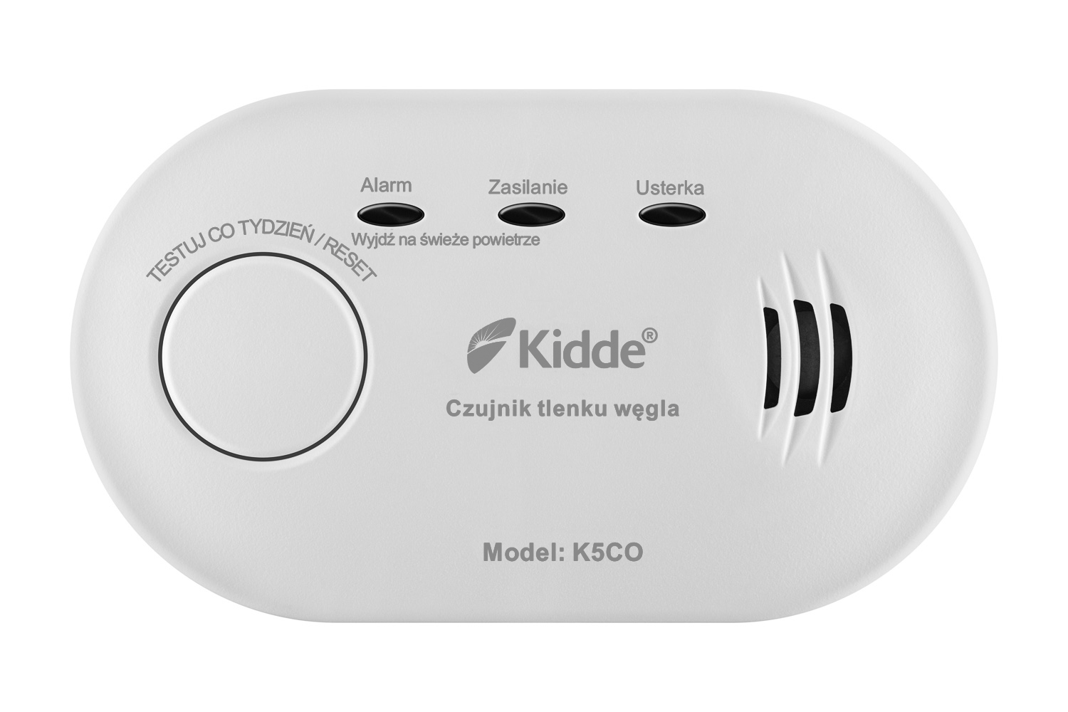 K5CO Autonomiczna czujka tlenku węgla, baterie 2xAA