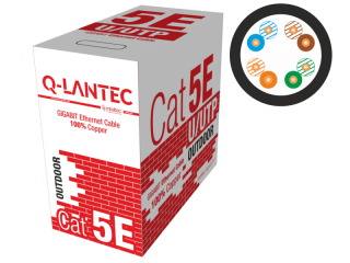 KIU5OUTS305Q Kabel U/UTP kat.5e, zewnętrzny suchy 4PR, 305 metrów, Q-LANTEC