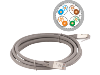 KKS6ASZA1.0 Patchcord S/FTP kat.6A LSOH 1.0m szary