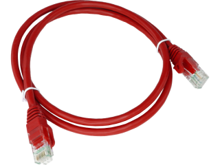 KKU5CZE0.25 Patch-cord U/UTP kat.5e PVC 0.25m czerwony