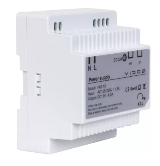 P60/15 Zasilacz DC 12 -19V / 60W / 4A, DIN, VIDOS