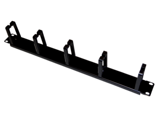 PK009 Organizator kabli 1U 19" 5 plastikowych uchwytów, czarny