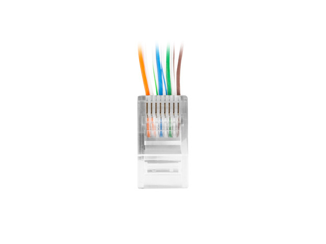 PLU-6000EZ Wtyk przelotowy RJ45 Kat.6 UTP, 100 sztuk