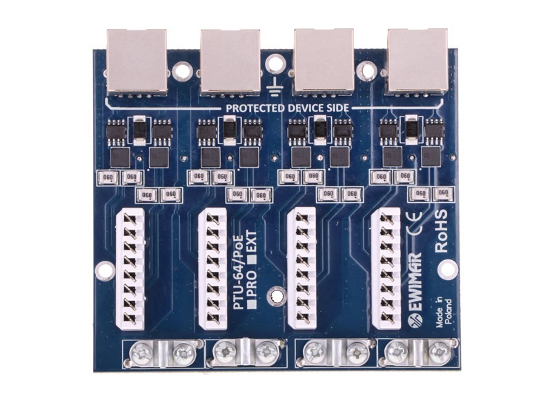 PTU-64-ECO/PoE Moduł 4-kanałowego zabezpieczenia PoE