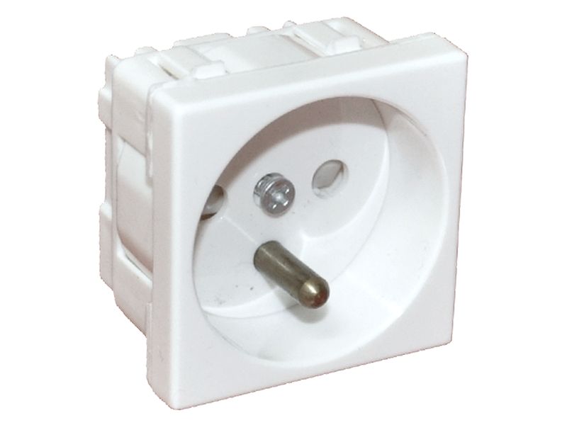 PZ01B Gniazdo elektryczne 45x45, białe - 2P+Z