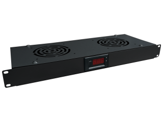 SA-F-1U-2-T-C Panel wentylacyjny 19", 2 wentylatory, termostat