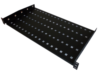 SA-P-19-1U-250-2-C Półka stała 19" 1U głębokość 250mm, czarna, 2 punkty mocowania