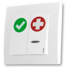 SPR-PK2/AK/ZAS Przycisk alarmowo-kasujący 2-klawiszowy, 12 VDC, podtynkowy