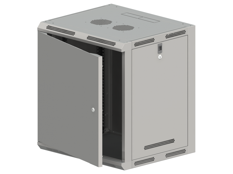 SW-15U-600-500-N-DMJ-OP-RP-B-S Szafa wisząca 19" 15U 600x500, niedzielona