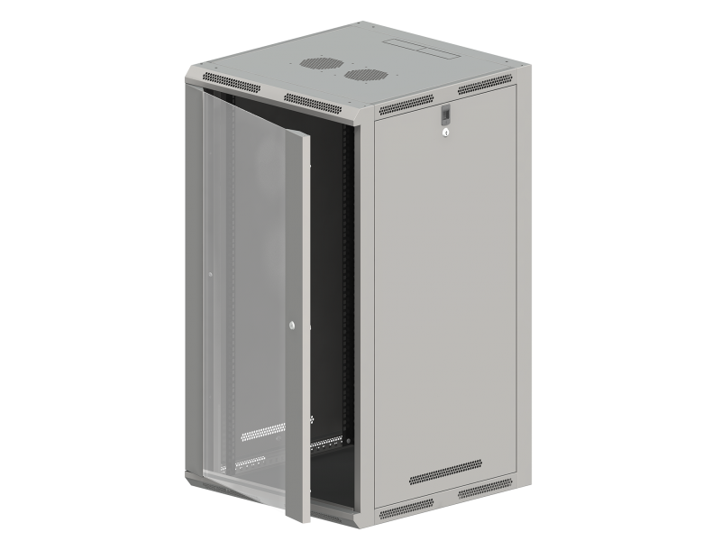 SW-18U-600-500-N-DSJ-OP-RP-B-S Szafa wisząca19" 18U 600x500