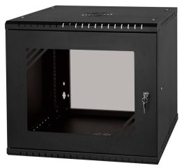 VOR-SW19-9U-450-GB Szafa Rack 19" 9U, 450MM, drzwi szklane, czarna, seria ECO