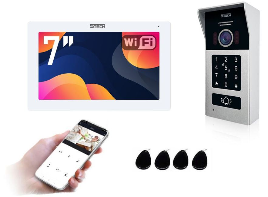 Virgo One W Wideodomofon 2-żyłowy Cyfrowy WiFi FHD 7"