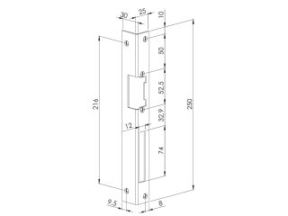 YFPKP250B Kątownik prawy 250mm, brąz