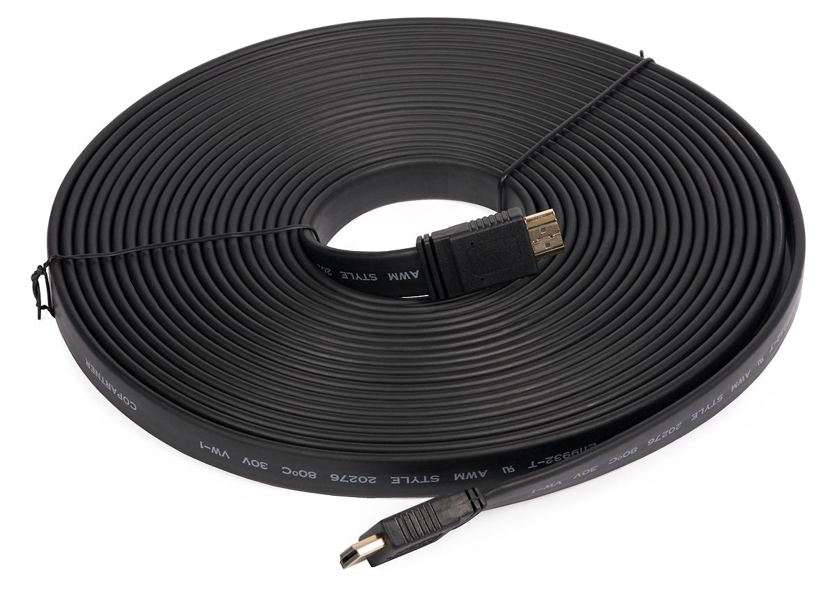 HDMI-S10P Kabel HDMI-HDMI 10m płaski, v1.4, Ethernet, FullHD